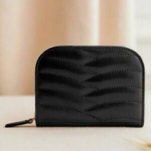 Sezane Black Quilted Wallet
